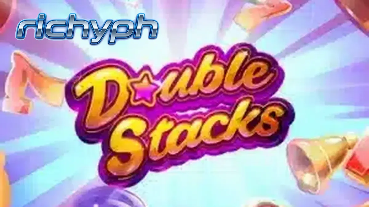 Ang neon na disenyo ng Double Stacks slot na nagpapakita ng mga klasikong simbolo sa isang modernong 80s aesthetic.